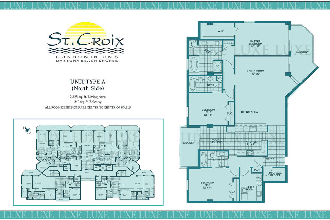 St Croix Condos Floor Plan A Unit 01 - 3145 S Atlantic Ave Daytona Beach Shores - The LUXE Group 386.299.4043